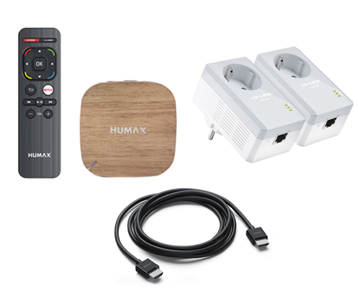 HUMAX TV+ H3 Combo Set 2- TP Link Powerline Starter Kit